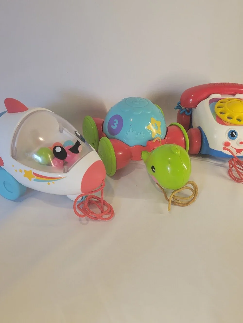 Fisher Price Pull Toy Lot Chatter Telephone Airplane Turtle Infant Toddler​
